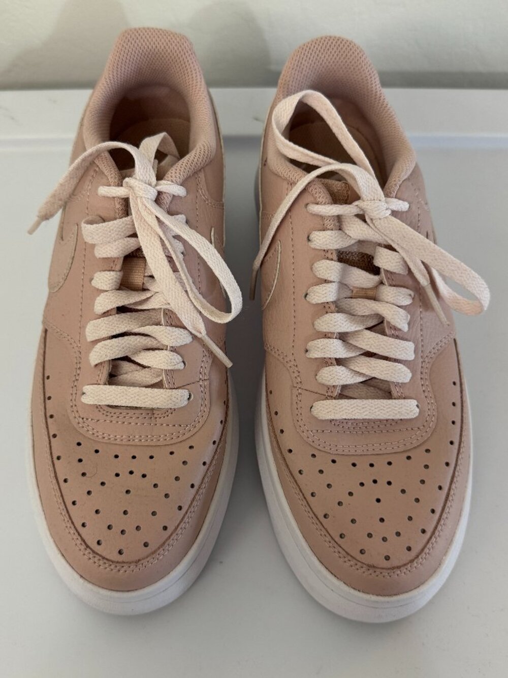 Nike Court Vision Alta Pink Oxford Platform Sneakers | Size 9